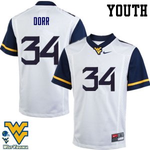 Youth West Virginia Mountaineers NCAA #34 Lorenzo Dorr White Authentic Nike Stitched College Football Jersey KQ15G47OA